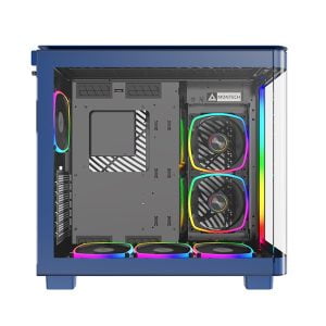 Montech dual chamber Mid-Tower gaming Case - blue color - KING 95 PRO blue - Image 2