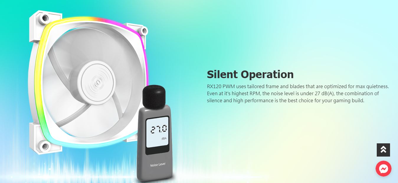 Montech reverse fan blade - white color - ARGB Lighting - RX120 PWM