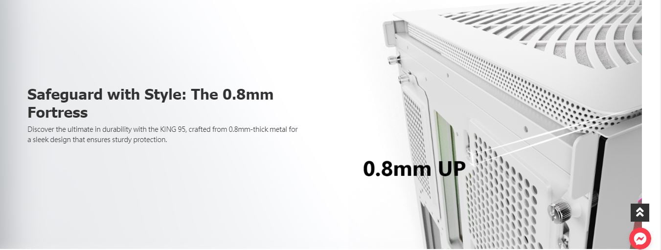 Montech dual chamber Mid-Tower gaming Case - white color - KING 95 PRO white 