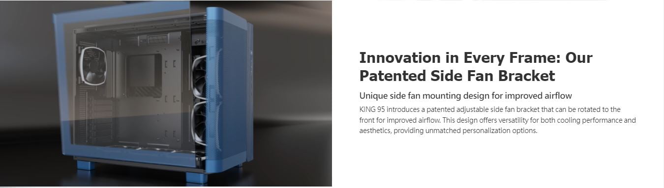 Montech dual chamber Mid-Tower gaming Case - blue color - KING 95 PRO blue