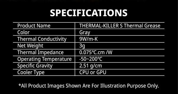 xigmatek Thermal-Killer S Thermal Grease - 3g net weight - EN48205