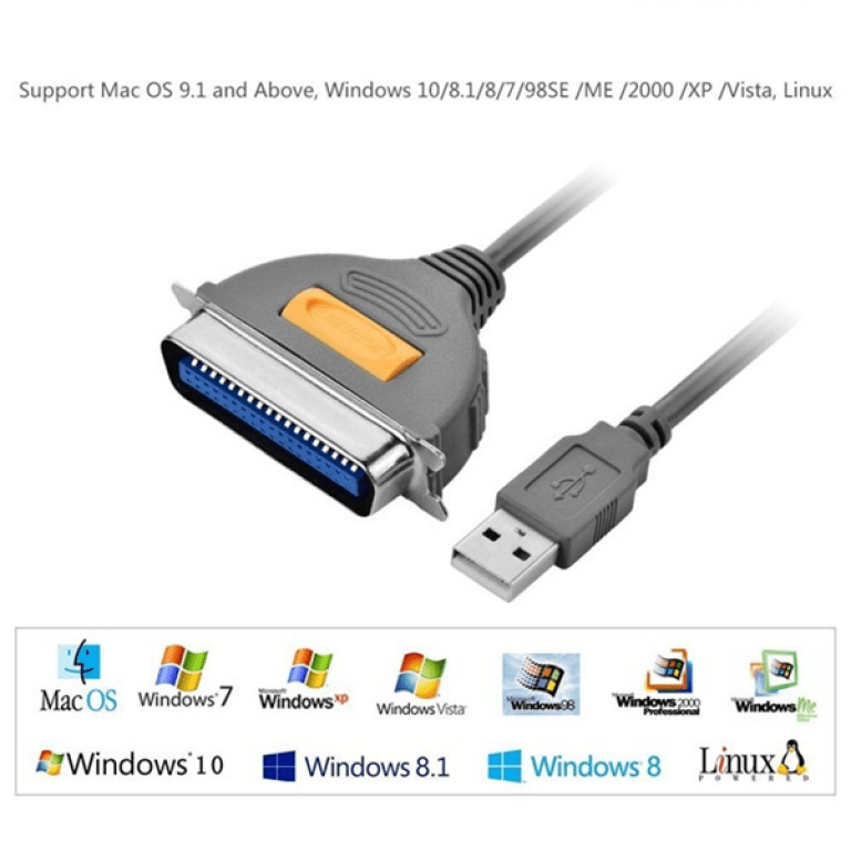 UGREEN USB TO IEEE1284 PARALLEL CABLE - 2M cable length - 20225 - Designed for devices with IEEE 1284 - Bi-directional data transfer over parallel port for high speed