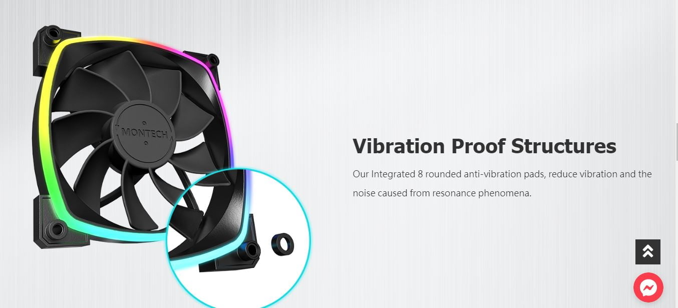 Montech reverse fan blade - black color - ARGB Lighting - RX120 PWM