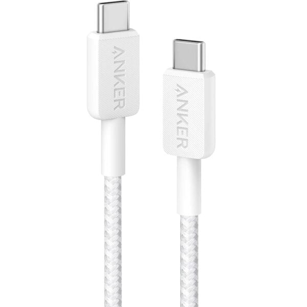 Anker 322 Braided USB-C To USB-C 60 Watt, 3m White Cable A81F7H21-2