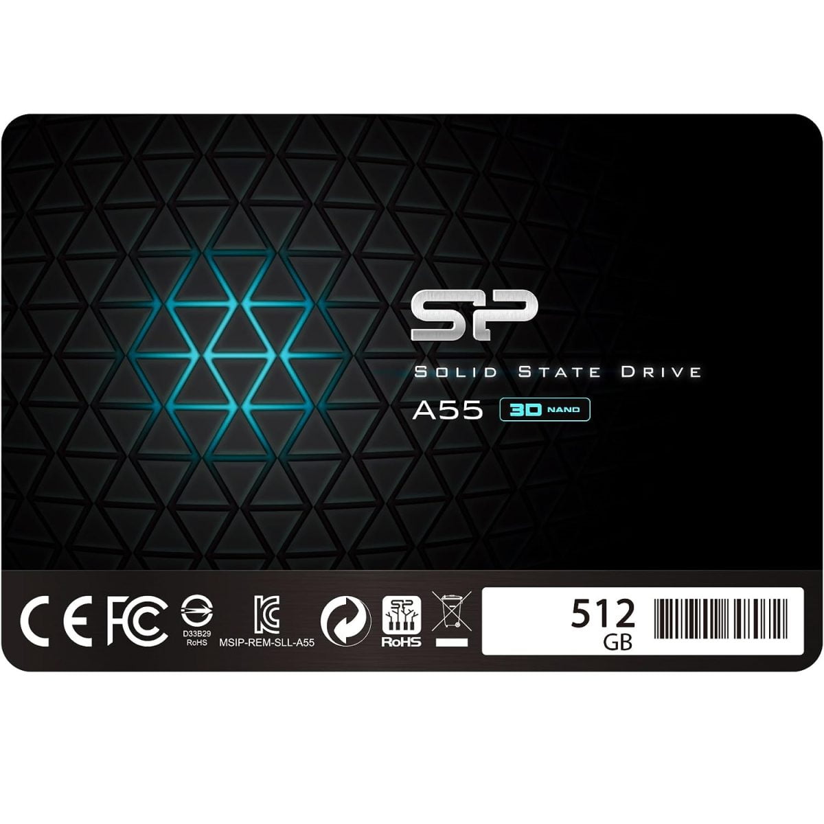 Silicon Power 512 GB 2.5" Sata SSD 3D NAND Black-SP-512GB-A55