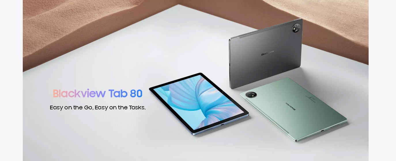 Blackview Tab 80 (4G LTE / 10.1″ HD+ IPS / 4GB RAM / 64GB Storage / Octa-Core / Android 13 / Misty Blue) [ Tab 80 ]