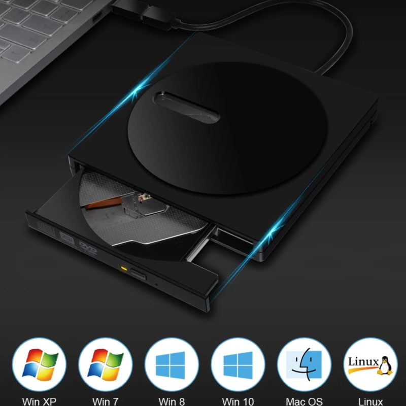 USB 3.1 Type C/USB 3.0 External Optical Drive - DVD/CD RW - Plug and play