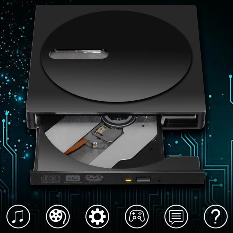 USB 3.1 Type C/USB 3.0 External Optical Drive - DVD/CD RW - Plug and play