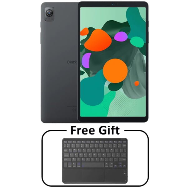 Blackview Tab 60 android tablet - gray color - 128GB storage / 6GB RAM - FREE BLUETOOTH KEYBOARD 