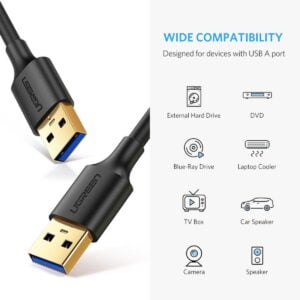 UGREEN USB 3.0 Male to Male Cable - 1M - US128 - Image 2