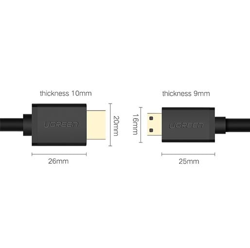 UGREEN mini HDMI Male to HDMI Male Cable - 1.5M - 11167