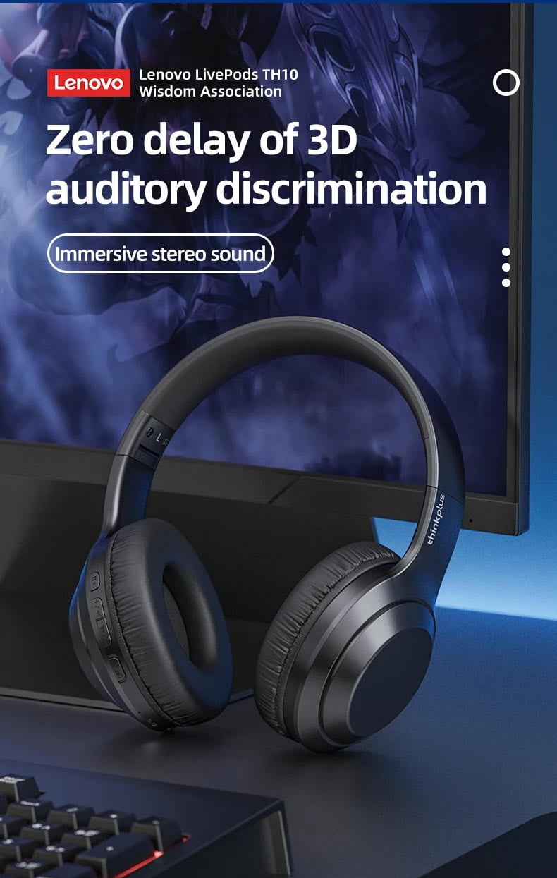Lenovo Thinkplus Headphones TH10 Bluetooth Headset Black