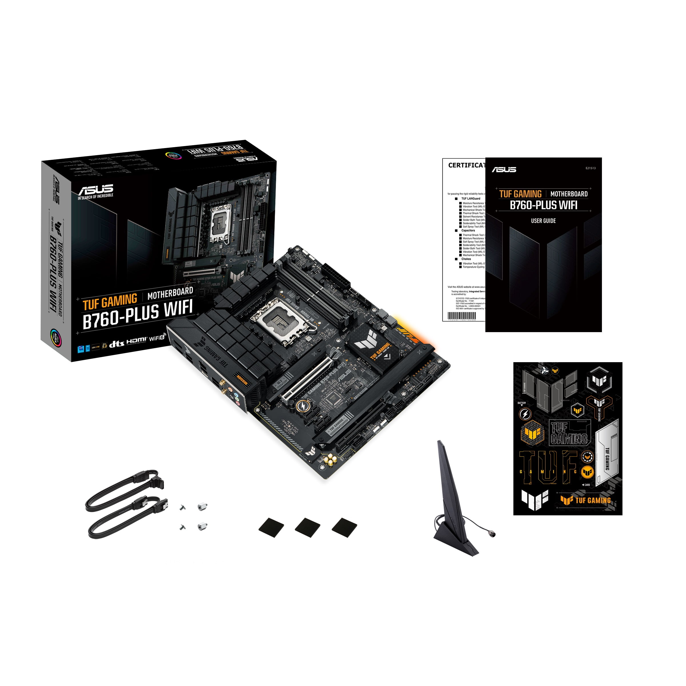 ASUS TUF GAMING B760-PLUS WIFI motherboard - LGA1700 Socket - DDR5 - ATX - 90MB1ER0M1EAY0