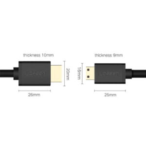 UGREEN mini HDMI Male to HDMI Male Cable - 1.5M - 11167 - Image 3