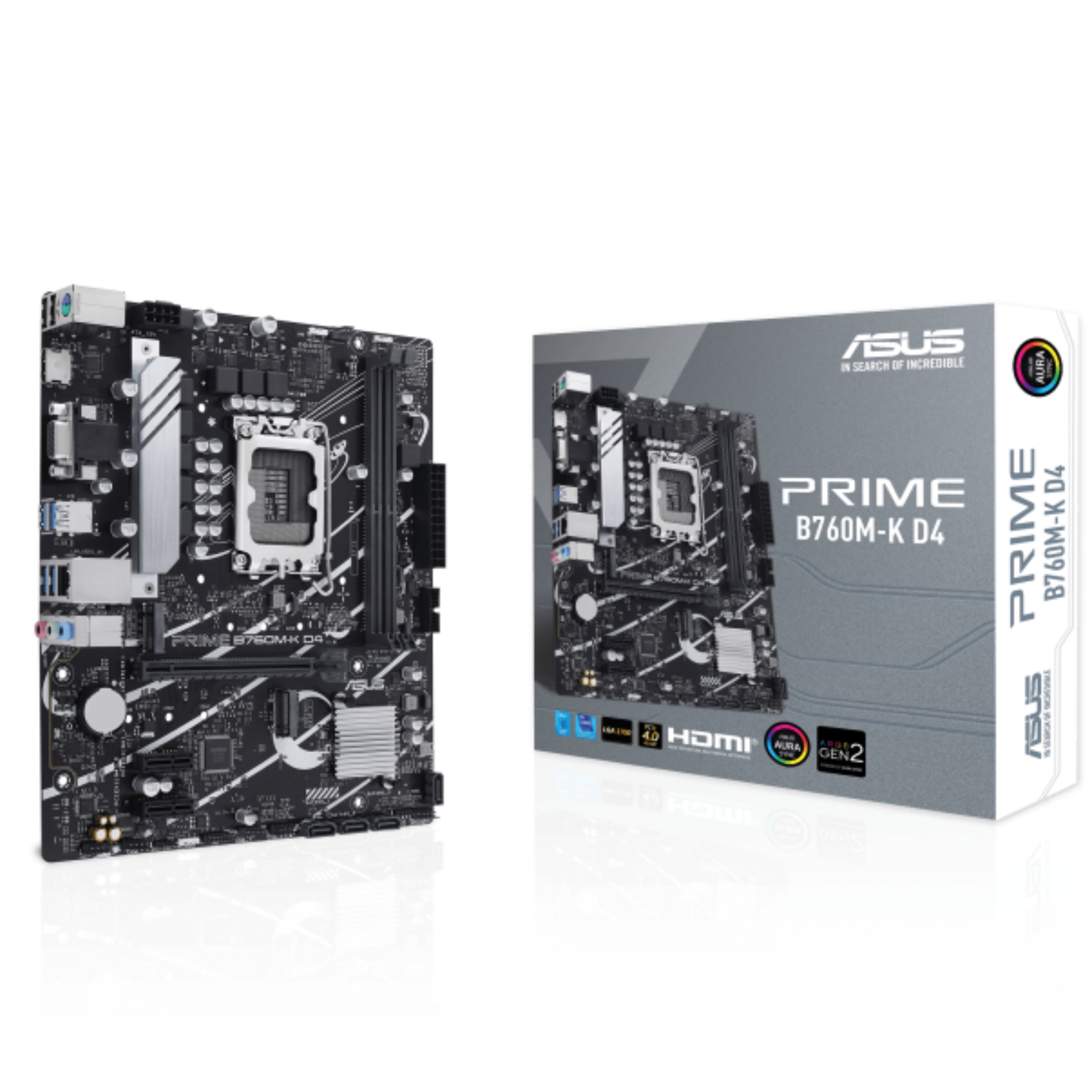 ASUS PRIME B760M-K D4 motherboard - LGA1700 Socket - DDR4 (2 x DIMM) - mATX - 90MB1DS0M1EAY0