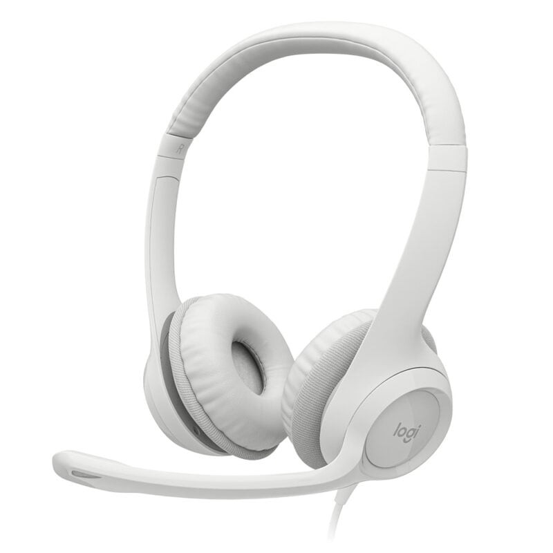Logitech H390 USB Computer Headset Noise Cancelling Off-White [ 981-001285 ]
