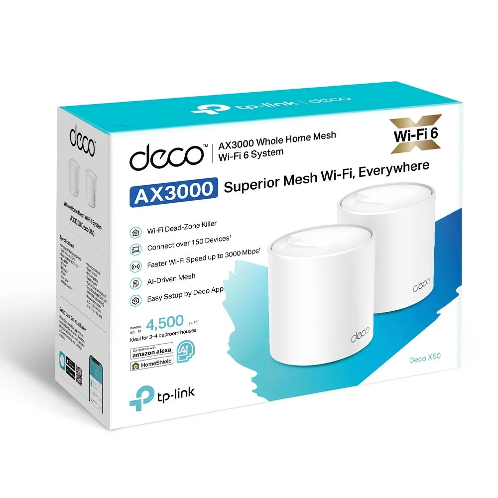 TP-Link AX3000 Whole Home Mesh Wi-Fi 6 System [ Deco X50 ]