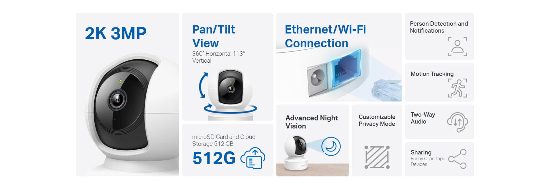 TP-Link Tapo C212 Pan/Tilt Home Security Wi-Fi Camera [ Tapo C212 / Ver: 2.0 ]
