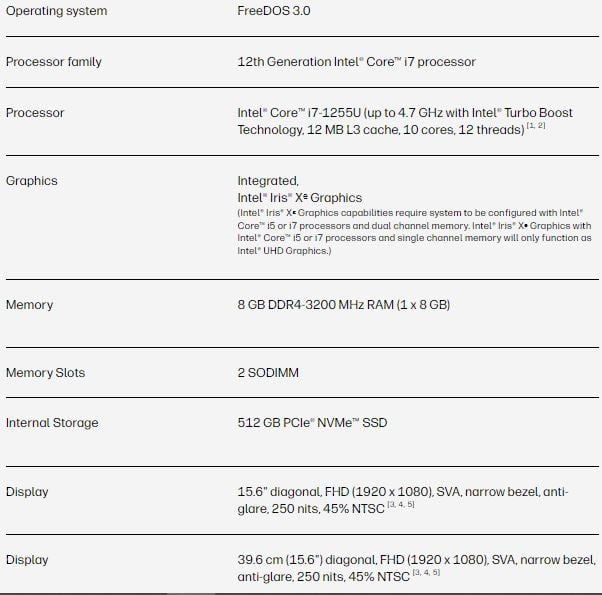 HP 250 G9 { Core i7-12th Gen / 8 GB DDR4 / 512GB SSD / 15.6" FHD / DOS } 6S6V4EA