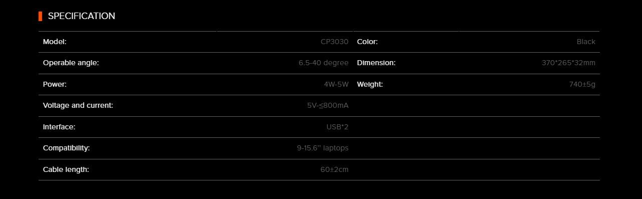 meetion Gaming Cooling Pad - five fans built-in - CP3030