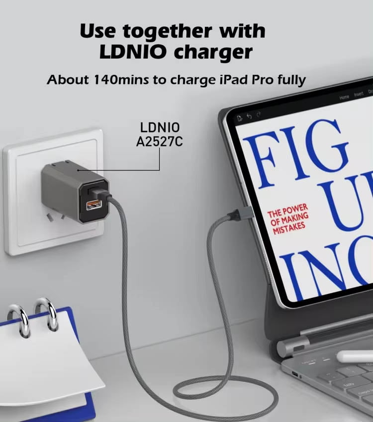 LDNIO 30W Type-C to iPhone Lightning Fast Charging Cable – Grey [ LC441i ]
