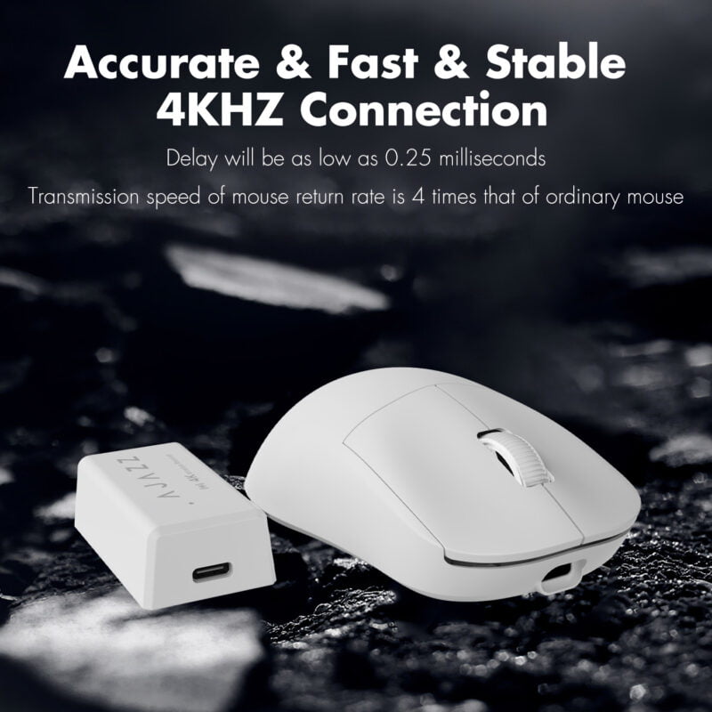 Ajazz AJ199 4K Wireless Gaming Mouse - white 