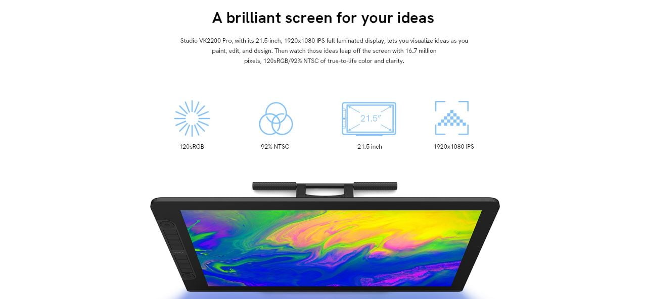 VEIKK Studio VK2200 Pro drawing monitor - 21.5-inch FHD IPS