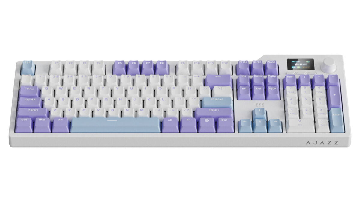 Ajazz AK35I pro V2 Wireless Hot Swap Mechanical Keyboard - white color - sea salt switch - Image 1
