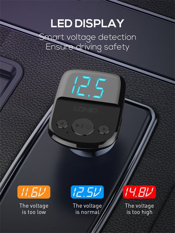 LDNIO 25W Bluetooth 5.0 Player Car Charger C706Q