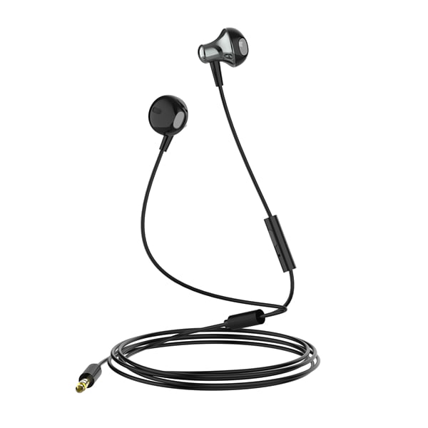 Ldnio wired In Ear Earphone HP08 - black - In-ear earphone with controller - Sense of high quality - Moving coil speakers - Cable length 0.6m TPE