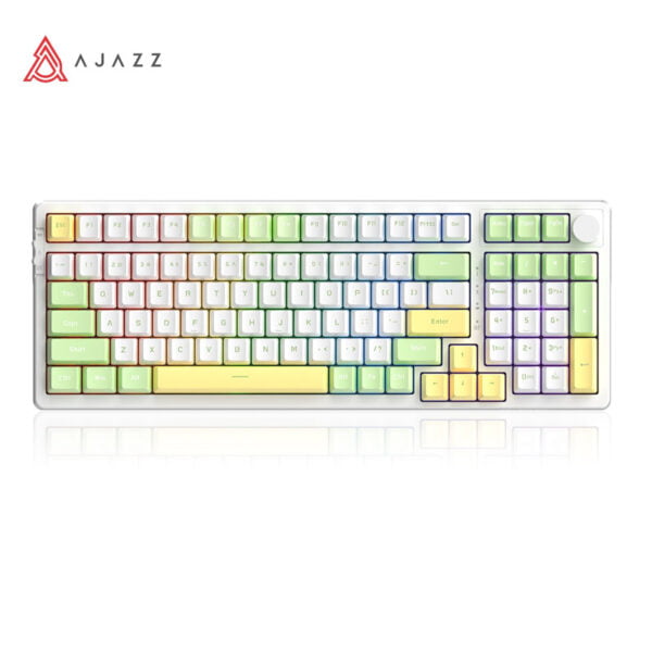 Ajazz AK992 Spring Green RGB Mechanical Keyboard (Red Switch / Bluetooth / Wireless / USB-C Wired) [ AK992 ]