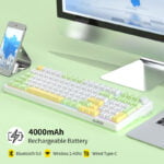 Ajazz AK992 Spring Green RGB Mechanical Keyboard (Red Switch / Bluetooth / Wireless / USB-C Wired) [ AK992 ]