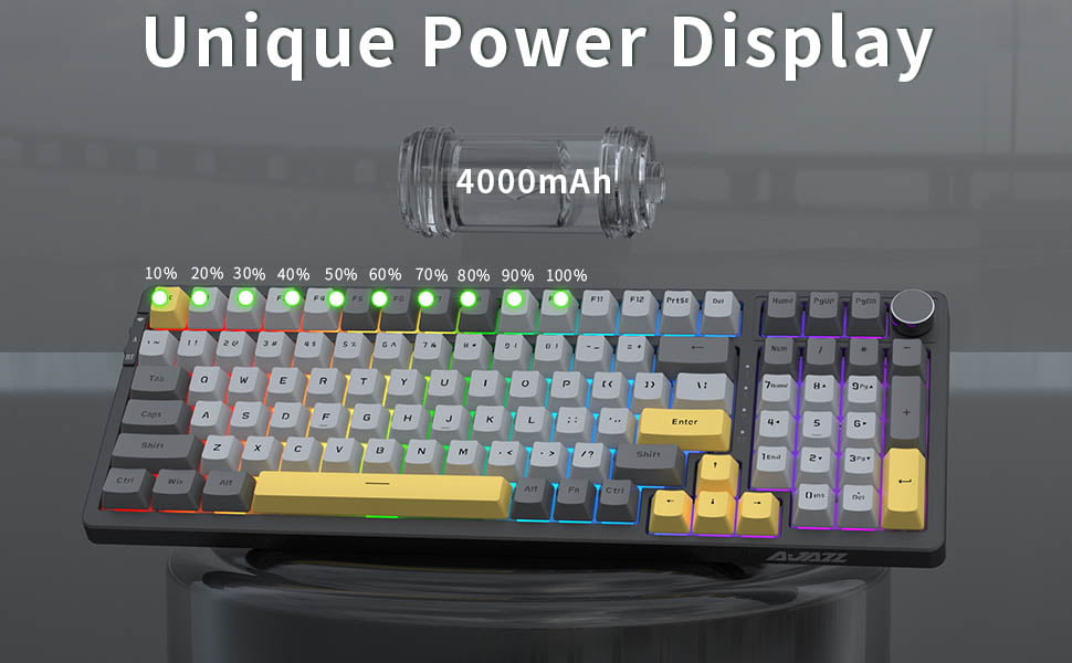 Ajazz AK992 Star Night Grey RGB Mechanical Keyboard (Brown Switch / Bluetooth / Wireless / USB-C Wired) [ AK992 ]