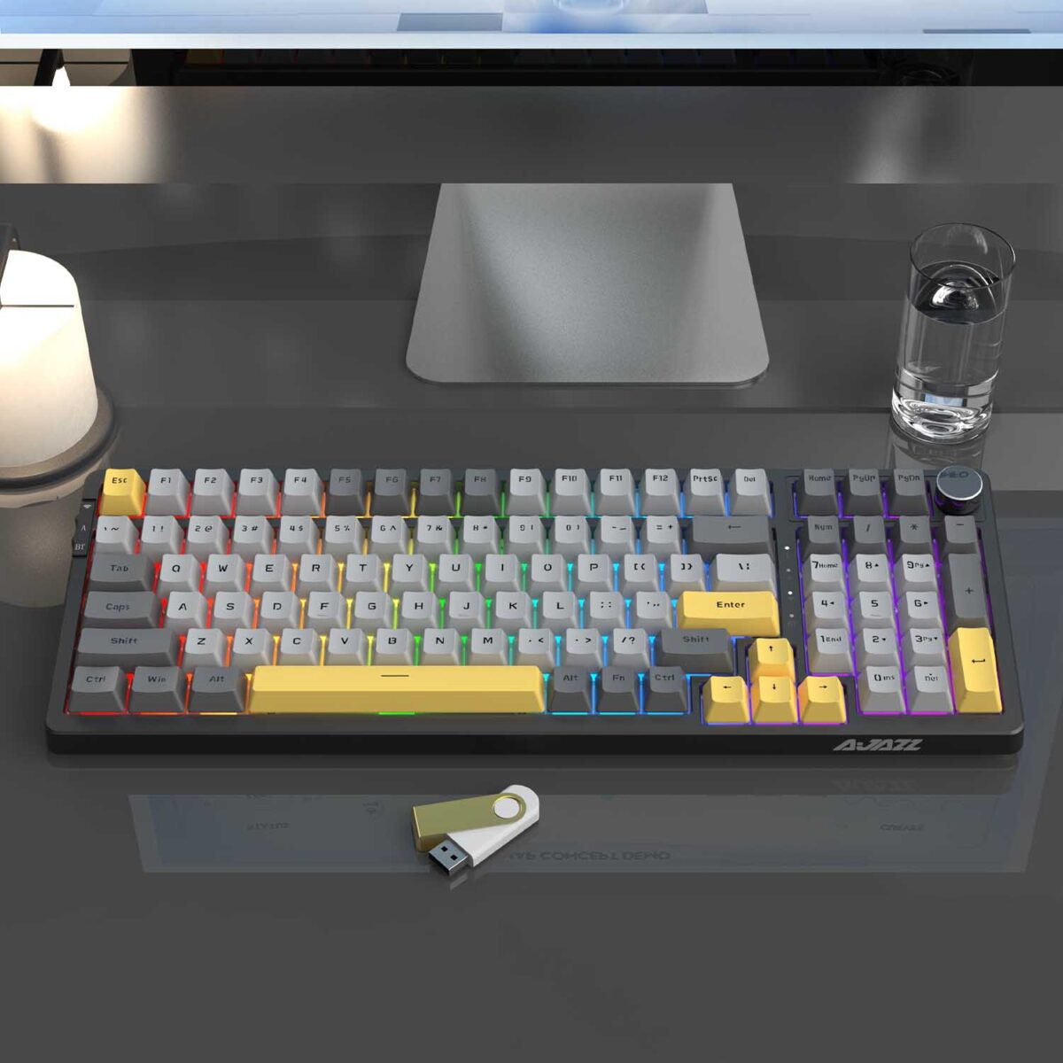 Ajazz AK992 Star Night Grey RGB Mechanical Keyboard (Brown Switch / Bluetooth / Wireless / USB-C Wired) [ AK992 ]