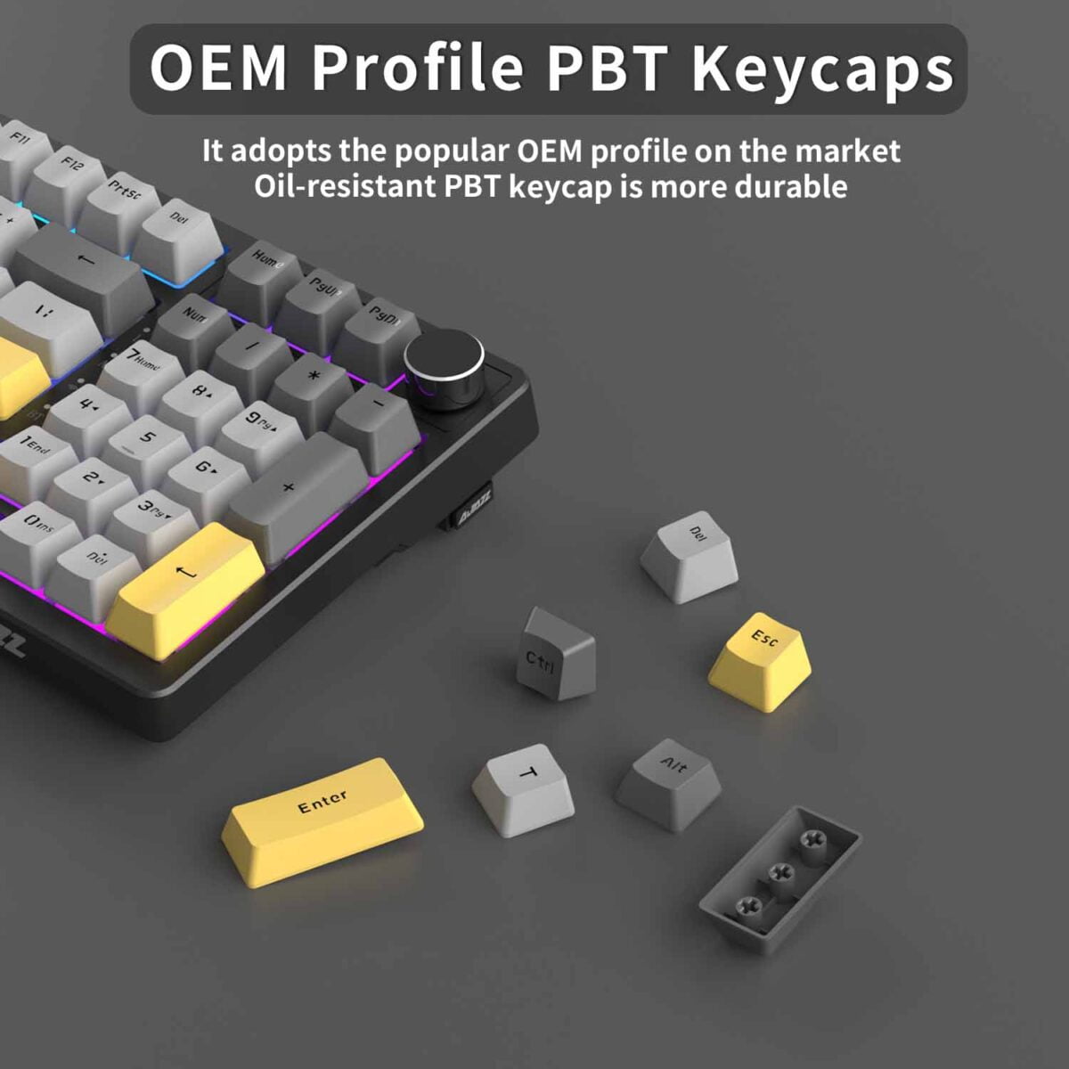 Ajazz AK992 Star Night Grey RGB Mechanical Keyboard (Brown Switch / Bluetooth / Wireless / USB-C Wired) [ AK992 ]