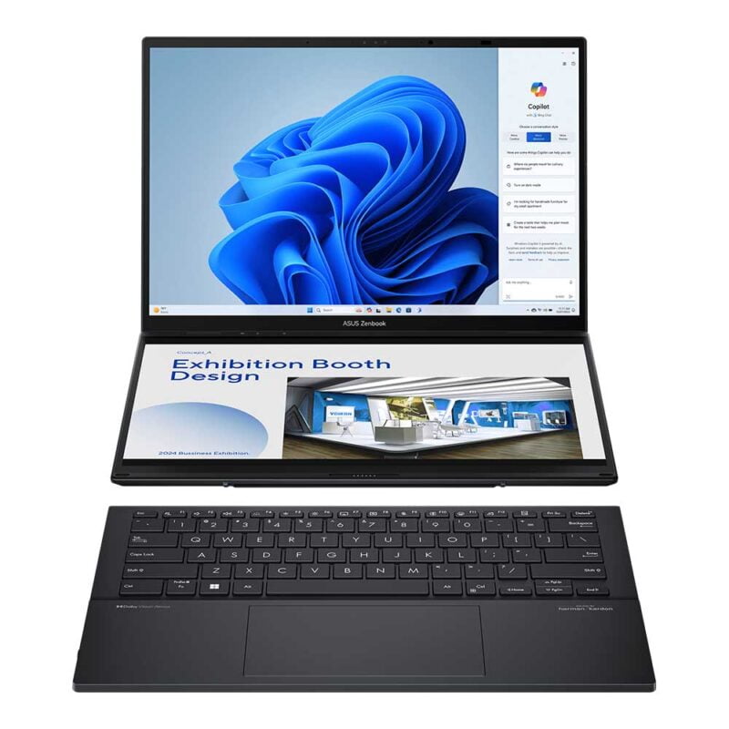 ASUS Zenbook DUO UX8406M (Intel® Core™ Ultra 7-155H / 16GB LPDDR5X / 1TB NVMe PCIe 4 / Intel® Arc™ Graphics / 14" 3K WQ+ (3880 x 1800) OLED / Windows 11 Home) [ 90NB12U1-M00EN0 ]