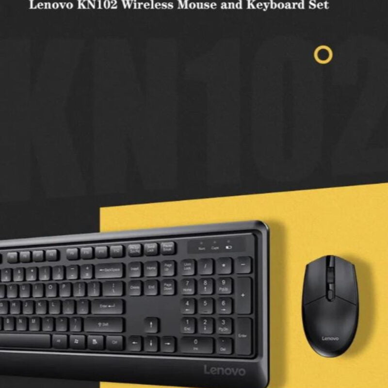 Lenovo KN102 Wireless Keyboard and Mouse Combo - black color