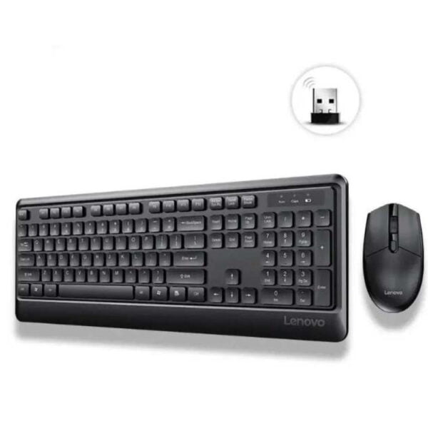 Lenovo KN102 Wireless Keyboard and Mouse Combo - black color