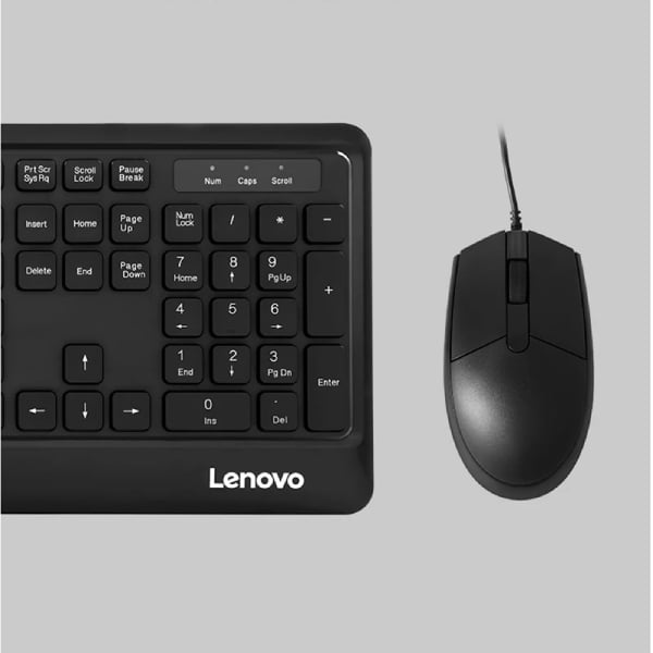 Lenovo KM102 Wired Keyboard and Mouse Combo - black color 