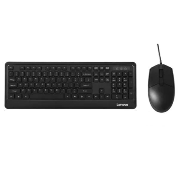 Lenovo KM102 Wired Keyboard and Mouse Combo - black color
