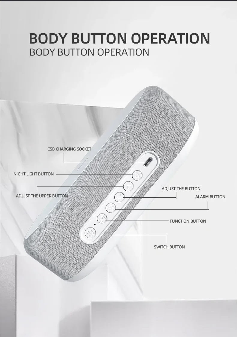 Wireless Speaker 6 in 1 (Wireless Charging / Digital Clock / Alarm / LED Light / Temperature) [ YZ-6B ]