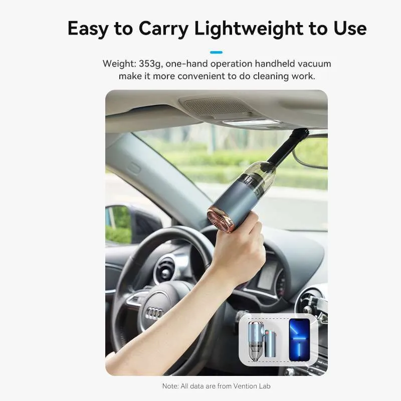 VENTION Portable Car Vacuum Cleaner - Black/Blue - KRAB0 - Image 7