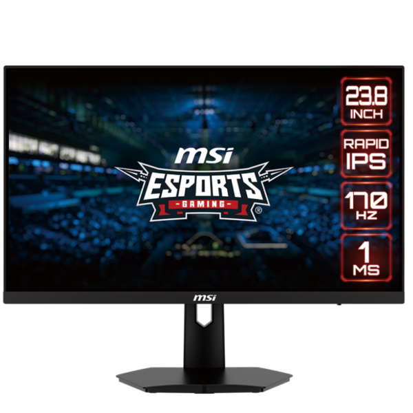 MSI Gaming Monitor G244F Flat | 23.8” | 1920 x 1080 FHD | 170Hz | 1ms | IPS |FreeSync Premium |  adjustable