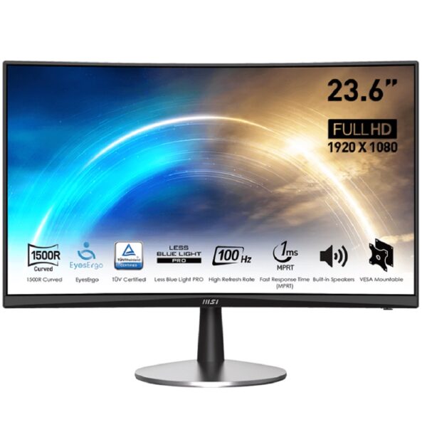 MSI PRO MP2422C Curved Monitor " 23.6 inch, 100Hz Refresh Rate, 1ms, HDMI And VGA Ports " Black
