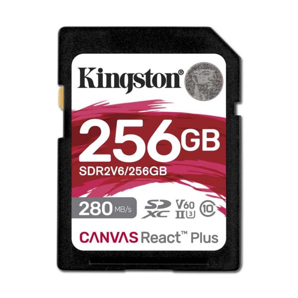 Kingston 256GB Canvas React Plus V60 SD Memory Card for 4K professional UHS-II cameras [ SDR2V6/256GB ]