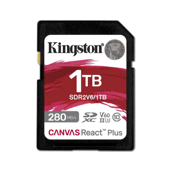 Kingston 1TB Canvas React Plus V60 SD Memory Card for 4K professional UHS-II cameras [ SDR2V6/1TB ]