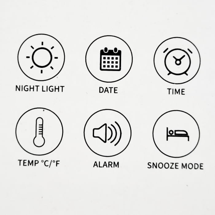 Digital Clock Backlight with Alarm Clock - white - 8031 / V-C060 