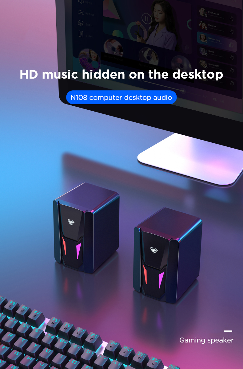 AULA N-108 Wired Desktop Speakers 