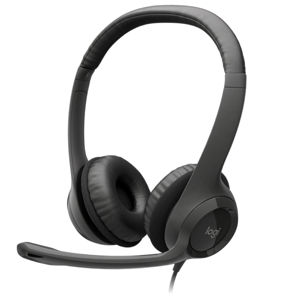 Logitech H390 USB Computer Headset With Noise Canceling Mic Black ( 981-000014 )