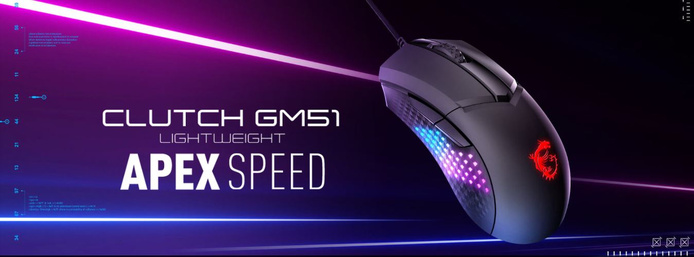 MSI CLUTCH GM51 LIGHTWEIGHT wired gaming mouse - up to 6400 DPI